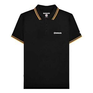 Lambretta Mens SS25 Twin Tip Polo Shirt / Black/Gold
